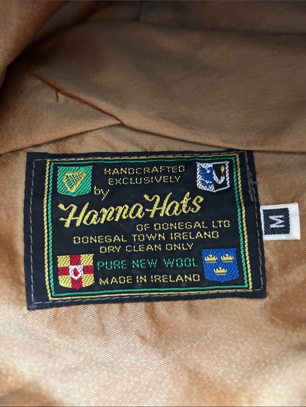Vintage Hanna Hats Pure Wool Patchwork Cap Tweed Men's Medium Made in Ireland - Picture 10 of 11